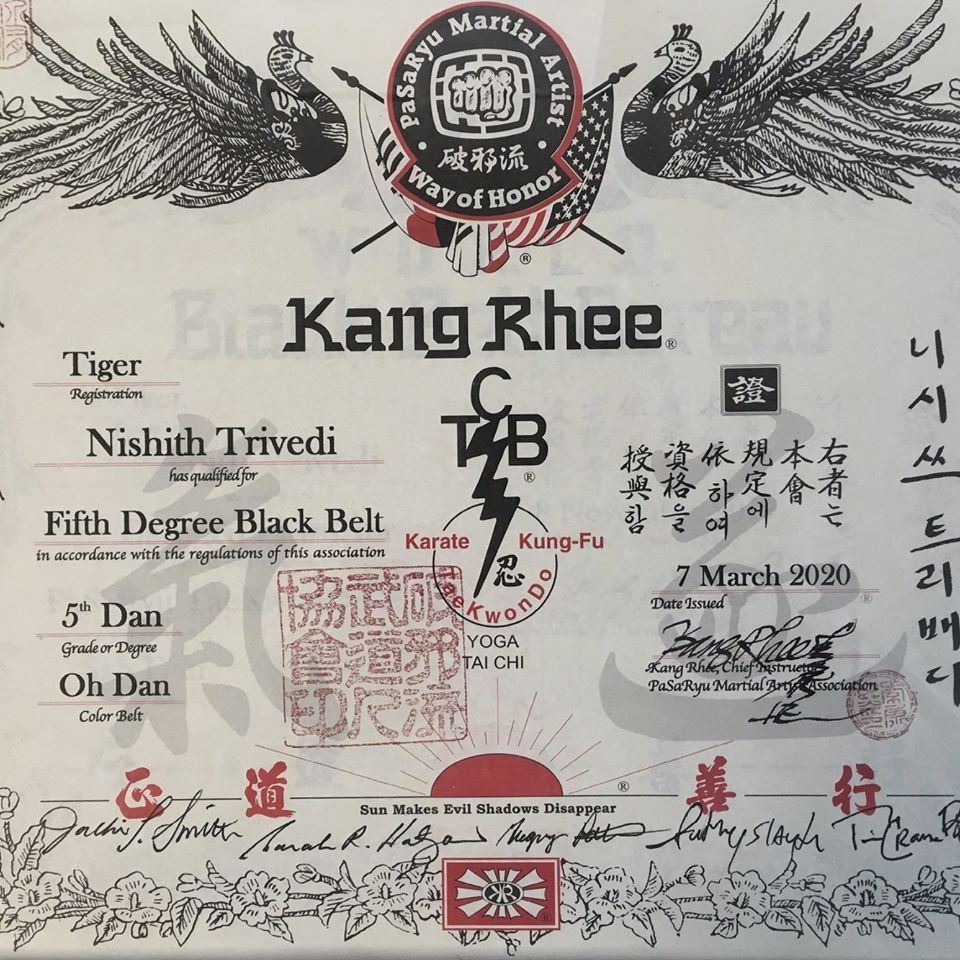 Master Tiger Certificate